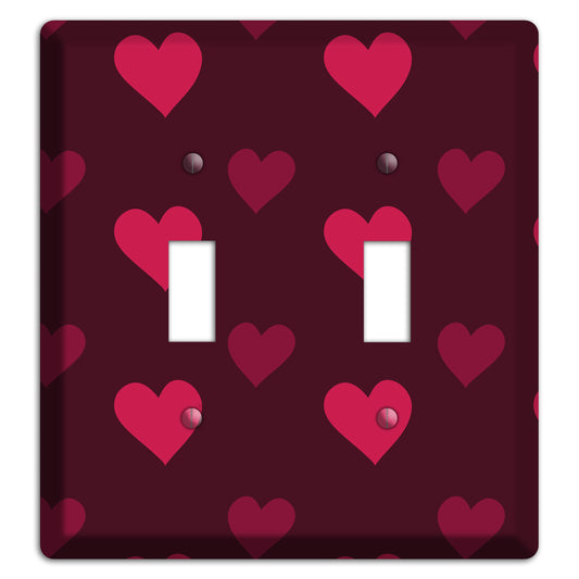 Tiled Large Hearts 2 Toggle Wallplate