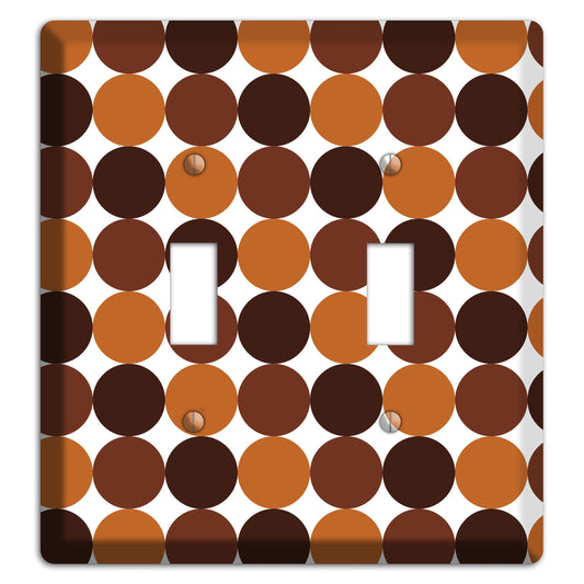 Multi Brown Tiled Dots 2 Toggle Wallplate