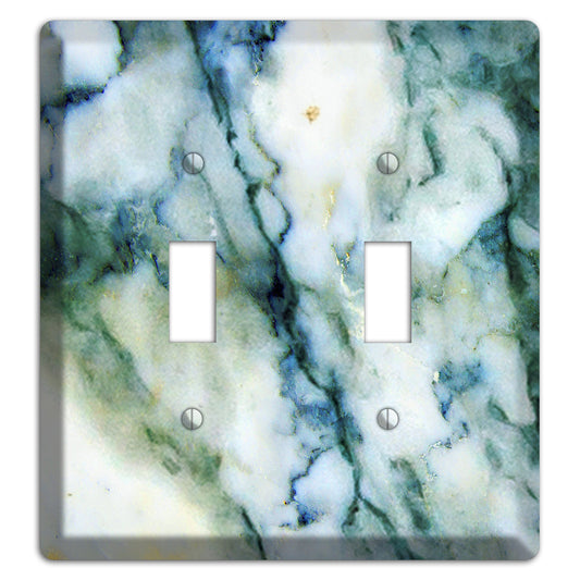 White, Green and Blue Marble 2 Toggle Wallplate