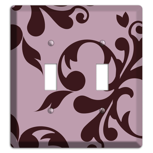 Dusty Rose and Burgundy Toile 2 Toggle Wallplate