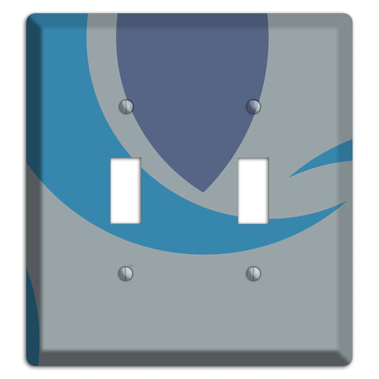 Grey and Blue Abstract 2 Toggle Wallplate