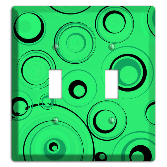 Bright Green Circles 2 Toggle Wallplate