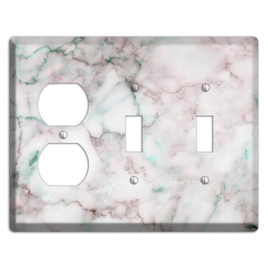 Nebula Marble Duplex / 2 Toggle Wallplate