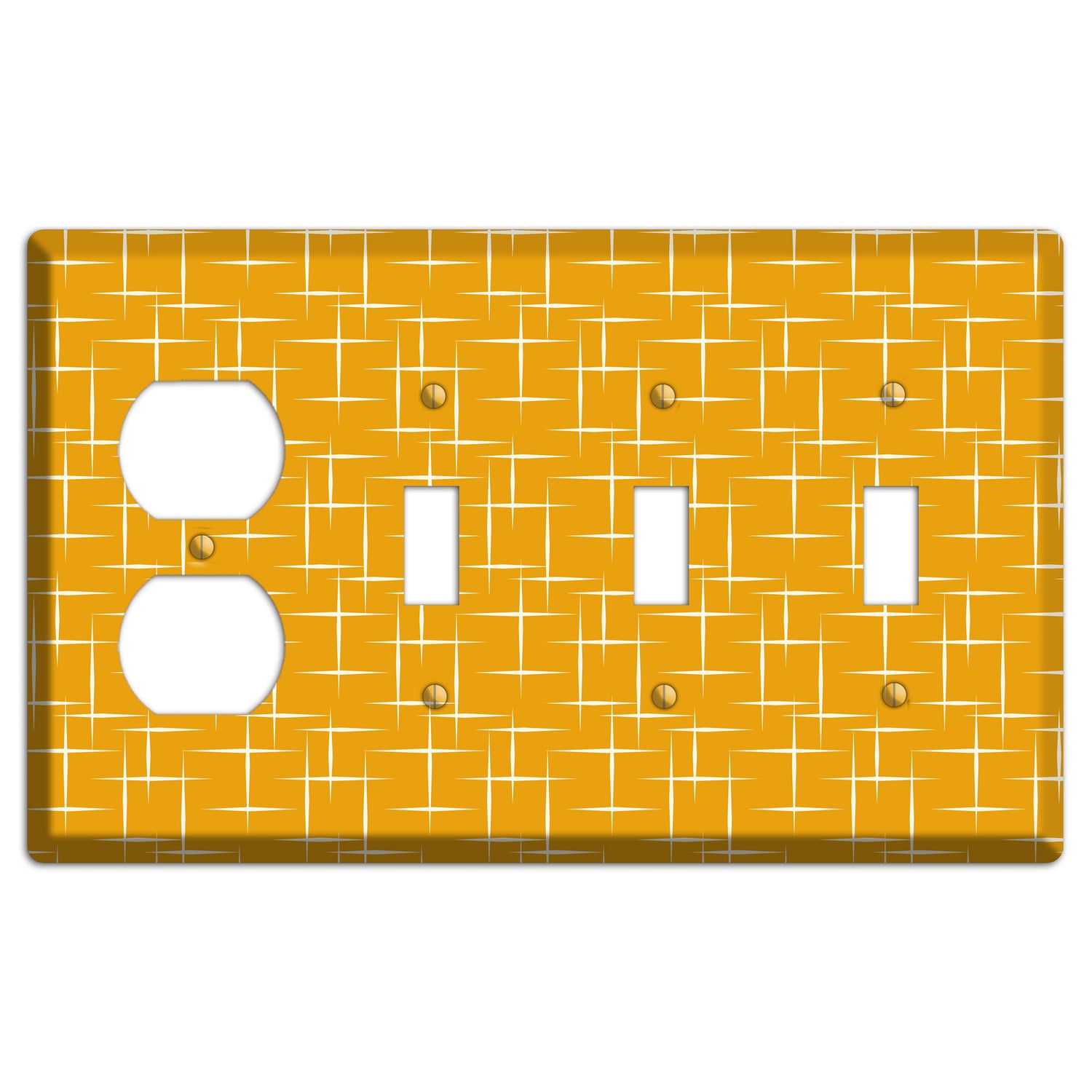 Orange Atomic Duplex / 3 Toggle Wallplate