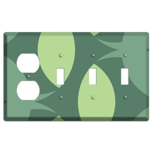 Green Abstract Duplex / 3 Toggle Wallplate