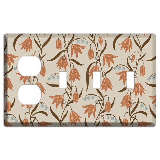Spring Floral 1 Duplex / 3 Toggle Wallplate