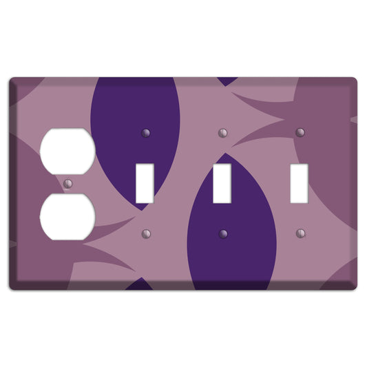 Purple Abstract Duplex / 3 Toggle Wallplate