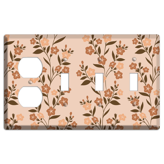 Spring Floral 2 Duplex / 3 Toggle Wallplate