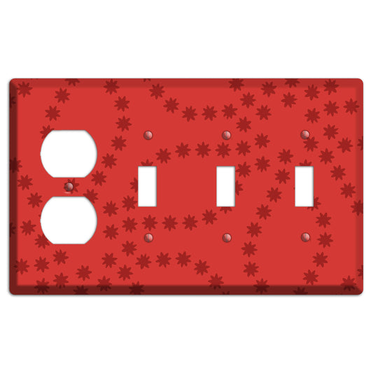 Multi Red Constellation Duplex / 3 Toggle Wallplate