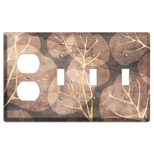 Autumn Leaves Duplex / 3 Toggle Wallplate
