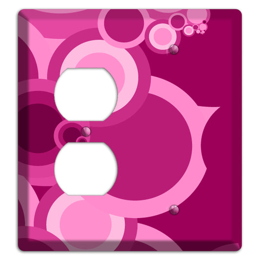 Pink and Fuschia Circles Duplex / Blank Wallplate