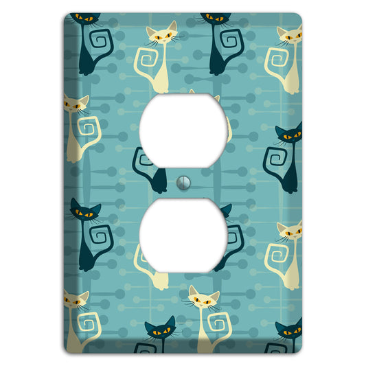 Black and Yellow Kitties Duplex Outlet Wallplate