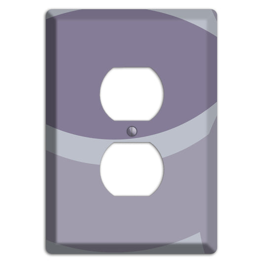Grey and Lavender Abstract Duplex Outlet Wallplate