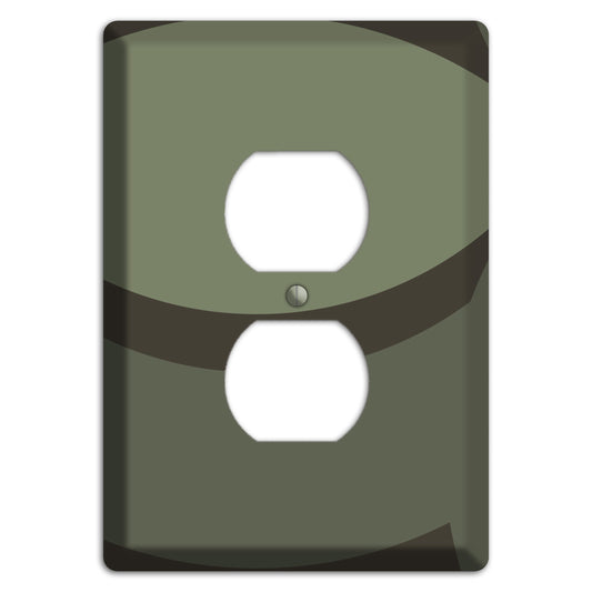 Olive Abstract Duplex Outlet Wallplate