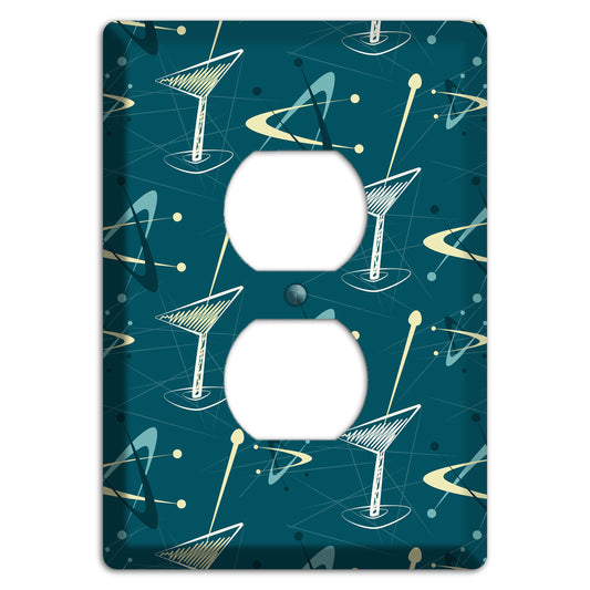 Navy Cocktail Hour Duplex Outlet Wallplate