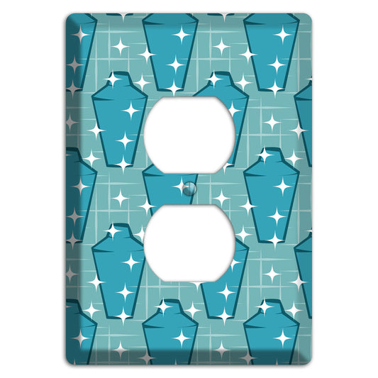 Blue and Teal Shaker Duplex Outlet Wallplate