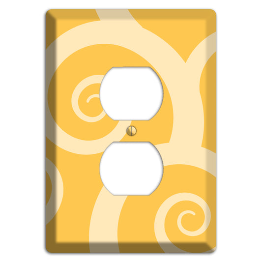 Yellow Tones Large Swirl Duplex Outlet Wallplate