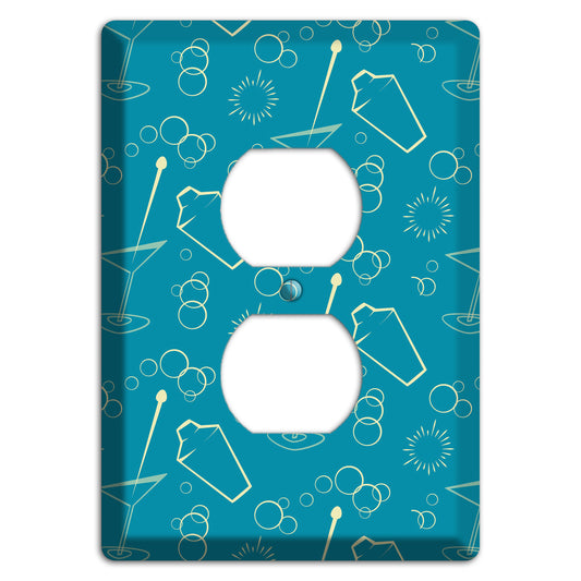 Teal Cocktail Hour Duplex Outlet Wallplate