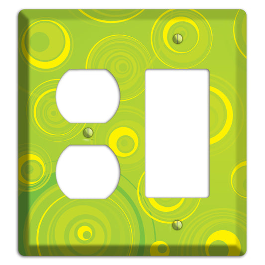 Green-yellow Circles Duplex / Rocker Wallplate
