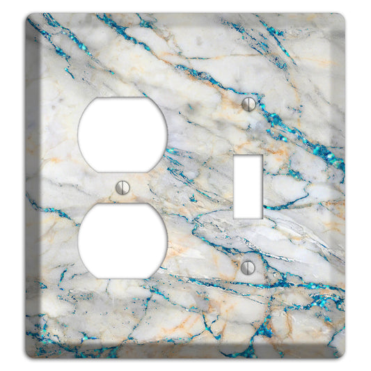 Bondi Blue Marble Duplex / Toggle Wallplate