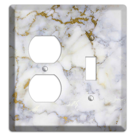 Metallic Bronze Marble Duplex / Toggle Wallplate