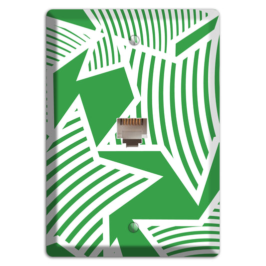 Green with Large White Stars Phone Wallplate