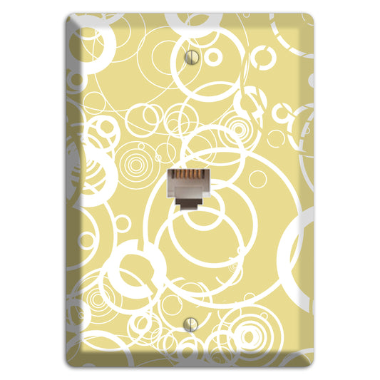 Beige with White Rings Phone Wallplate