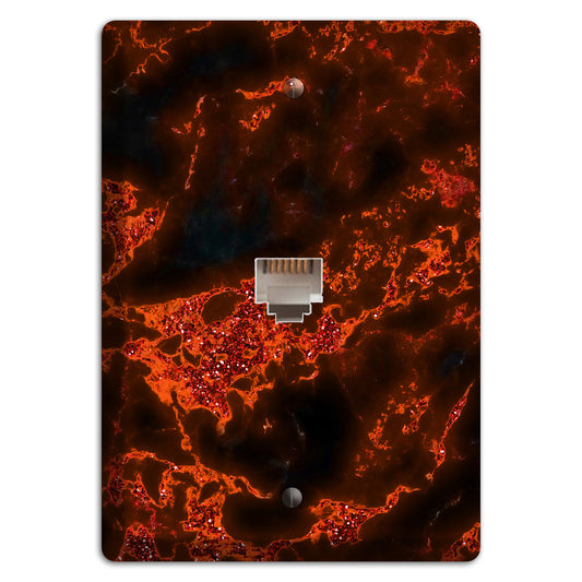 Black and Red Marble Phone Wallplate