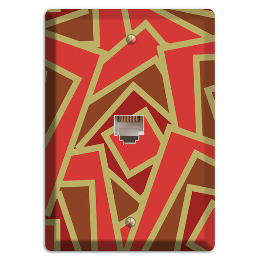 Red and Brown Retro Cubist Phone Wallplate