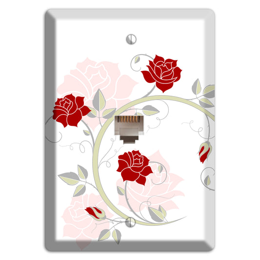 Red Rose Phone Wallplate