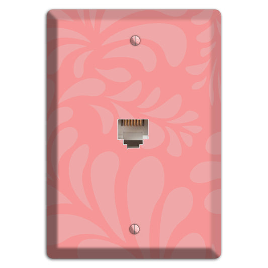 Pink Herati Phone Wallplate