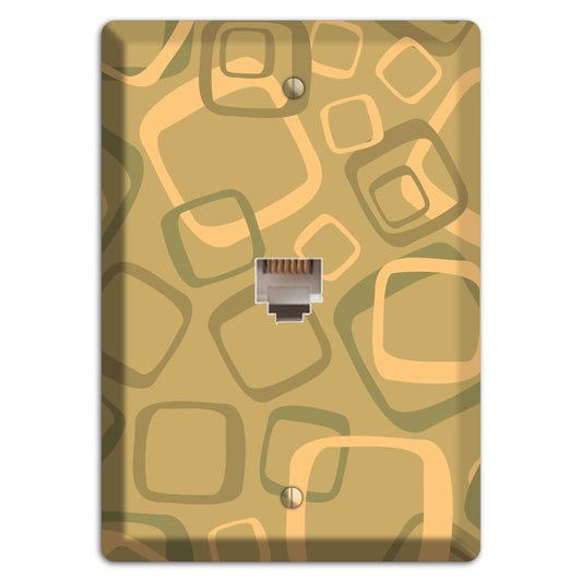 Multi Olive Random Retro Squares Phone Wallplate