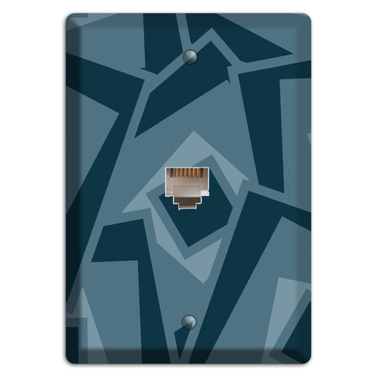 Blue-grey Retro Cubist Phone Wallplate