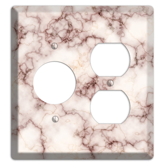 Burgundy Stained Marble Receptacle / Duplex Wallplate