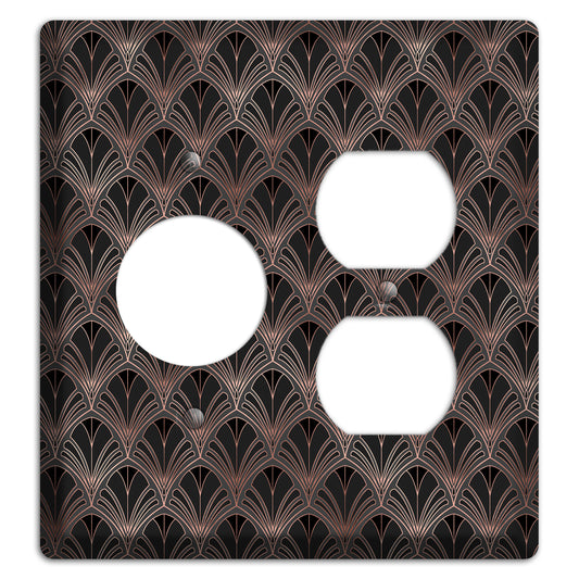 Black and Rose Deco Receptacle / Duplex Wallplate