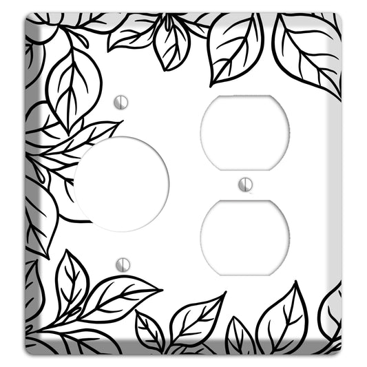 Hand-Drawn Leaves 7 Receptacle / Duplex Wallplate