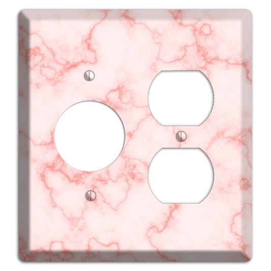 Pink Stained Marble Receptacle / Duplex Wallplate