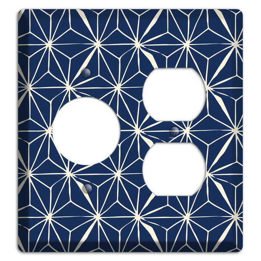 Navy Geometric Tile Receptacle / Duplex Wallplate