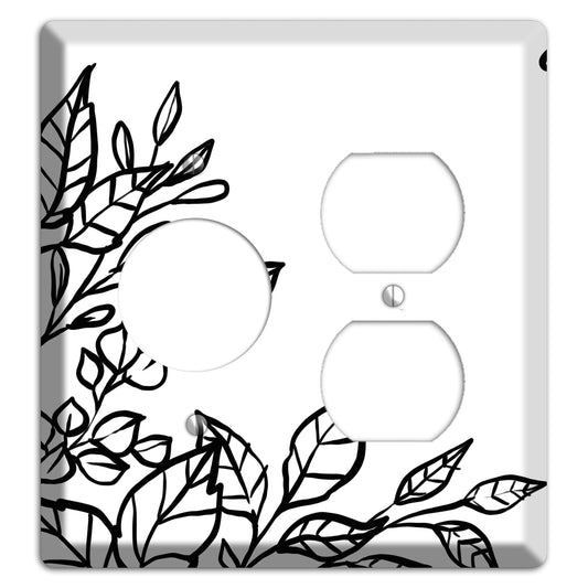 Hand-Drawn Floral 19 Receptacle / Duplex Wallplate