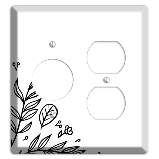 Hand-Drawn Floral 32 Receptacle / Duplex Wallplate
