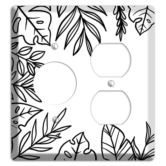 Hand-Drawn Leaves 4 Receptacle / Duplex Wallplate