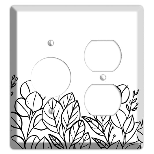 Hand-Drawn Floral 15 Receptacle / Duplex Wallplate
