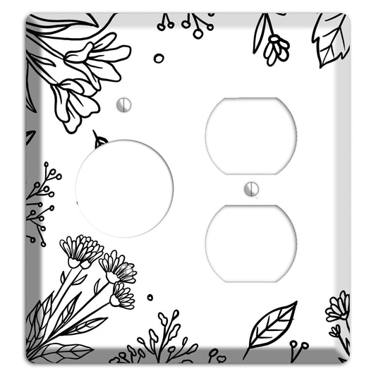 Hand-Drawn Floral 30 Receptacle / Duplex Wallplate