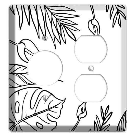 Hand-Drawn Leaves 1 Receptacle / Duplex Wallplate