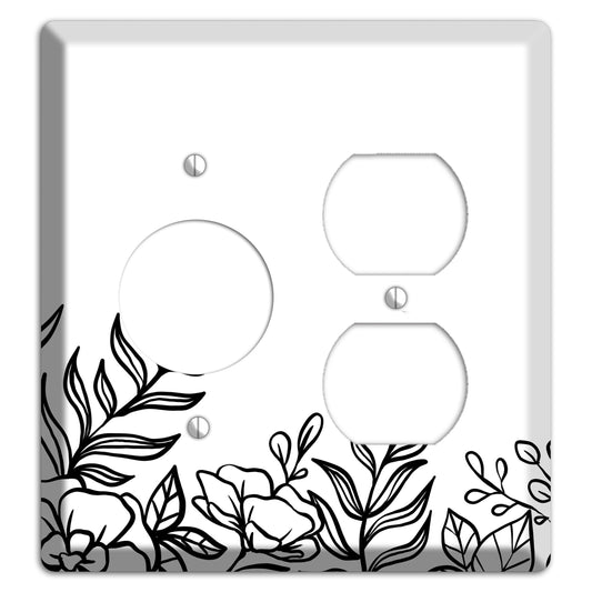 Hand-Drawn Floral 16 Receptacle / Duplex Wallplate