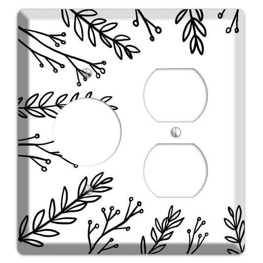 Hand-Drawn Leaves 9 Receptacle / Duplex Wallplate