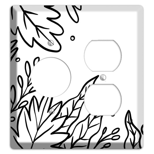 Hand-Drawn Floral 12 Receptacle / Duplex Wallplate