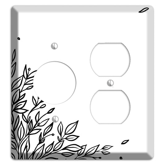 Hand-Drawn Floral 17 Receptacle / Duplex Wallplate
