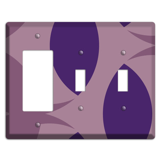 Purple Abstract Rocker / 2 Toggle Wallplate