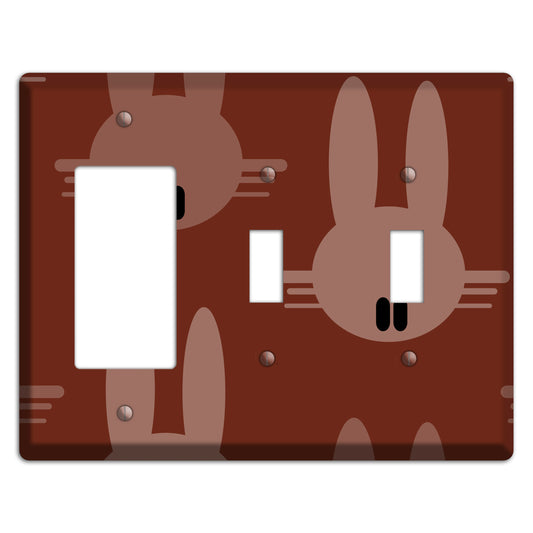 Maroon Bunny Rocker / 2 Toggle Wallplate